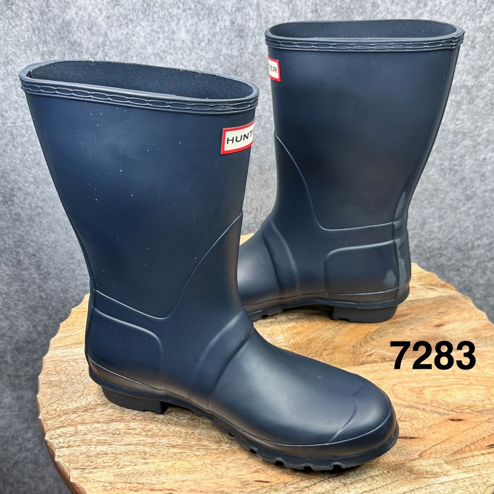 Hunter Original Short Rain Boots Women Size 9 Navy Blue Good Matte Waterproof